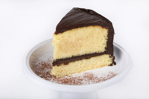 Yellow Cake with Chocolate Frosting - Lucki's Gourmet